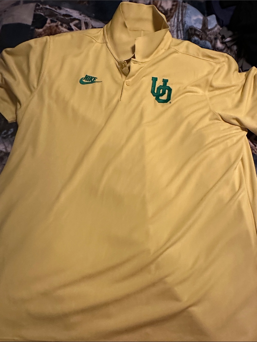 Nike Men’s Yellow Polo with Green Logos